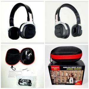 FUELADTURE N-9 Wireless Smart Sport Headphones Over Head BLK Clamshell Case NEW!